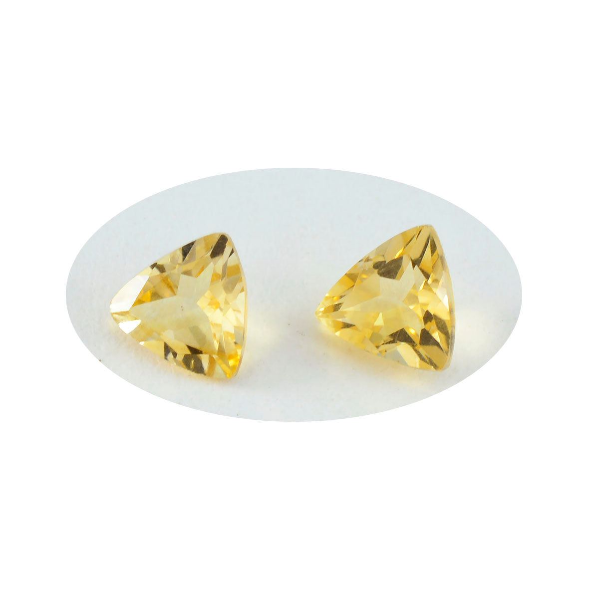 Riyogems 1PC Natural Yellow Citrine Faceted 10x10 mm Trillion Shape startling Quality Loose Gemstone