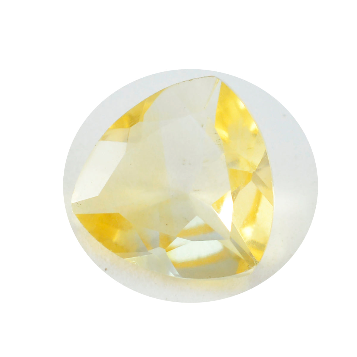 Riyogems 1PC Natural Yellow Citrine Faceted 13x13 mm Trillion Shape superb Quality Stone