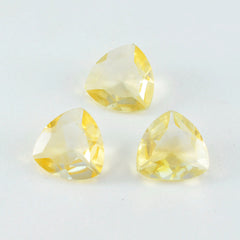 Riyogems 1PC Natural Yellow Citrine Faceted 13x13 mm Trillion Shape superb Quality Stone