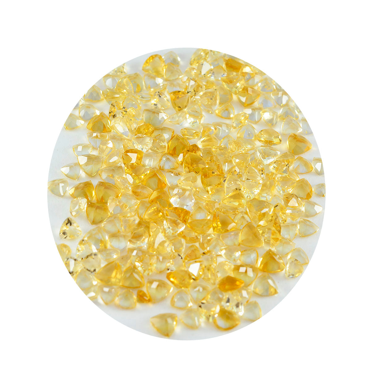 Riyogems 1PC Natural Yellow Citrine Faceted 4x4 mm Trillion Shape pretty Quality Gems