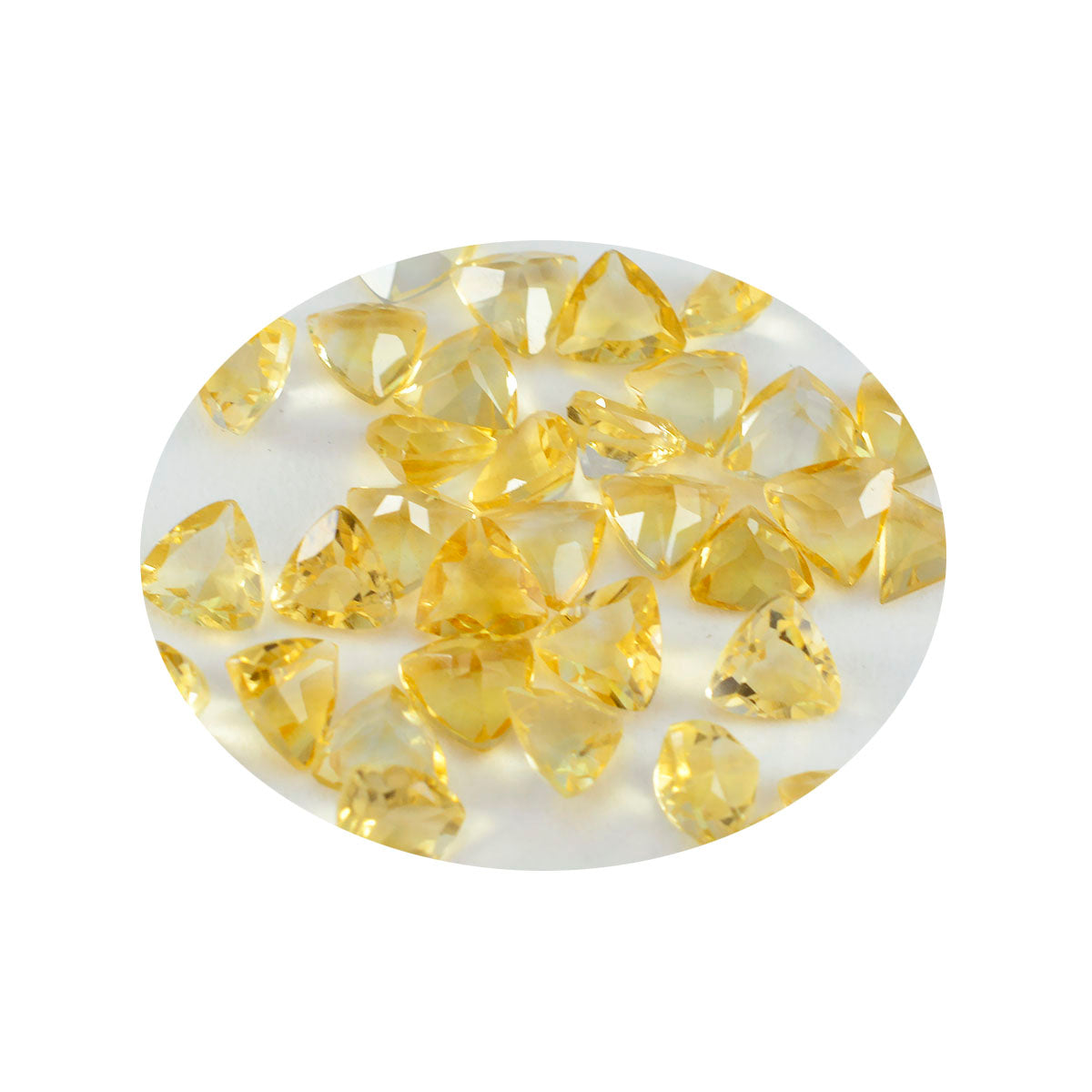 Riyogems 1pc véritable citrine jaune à facettes 5x5mm forme trillion pierre de qualité étonnante
