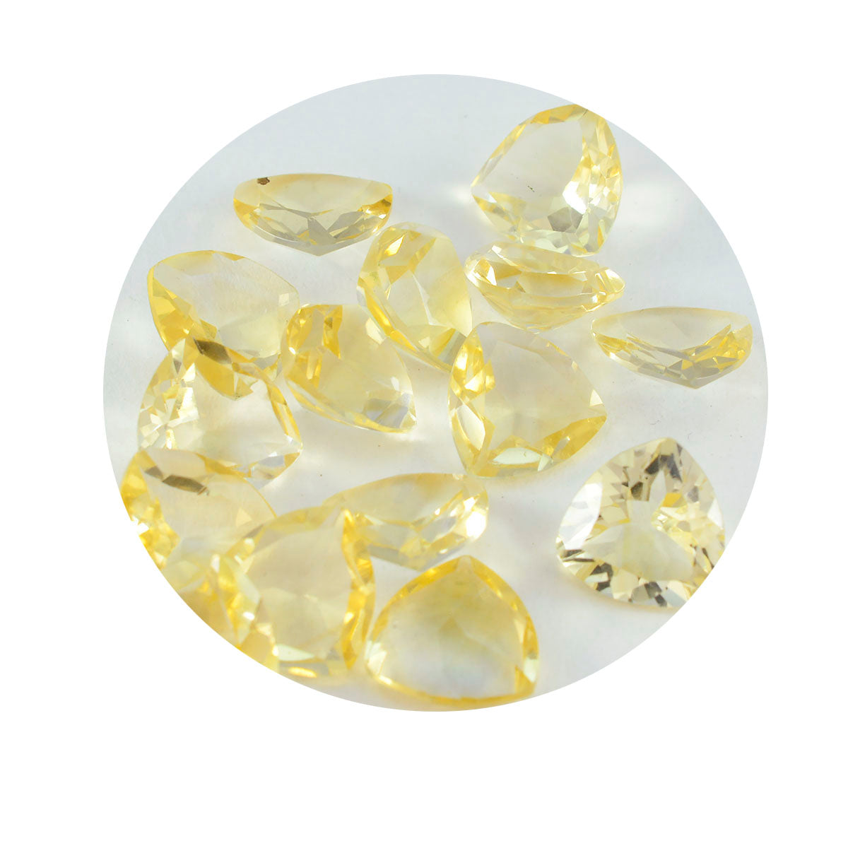 Riyogems 1PC echte gele citrien gefacetteerde 6x6 mm biljoen vorm mooie kwaliteitsedelsteen