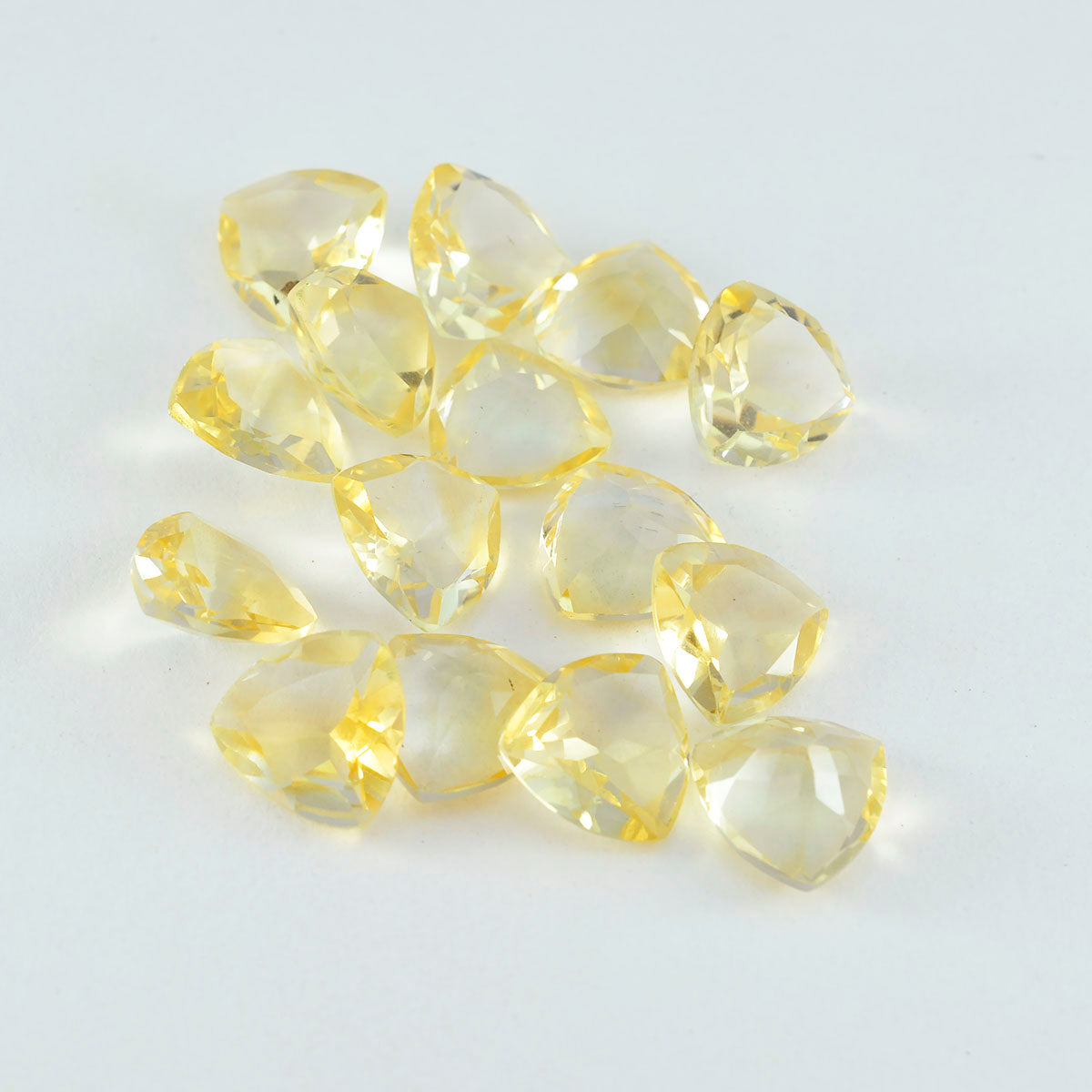 Riyogems, 1 unidad, citrino amarillo Natural facetado, 7x7mm, forma de billón, gema suelta de buena calidad