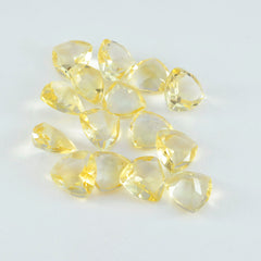 Riyogems 1PC Genuine Yellow Citrine Faceted 6x6 mm Trillion Shape lovely Quality Gemstone