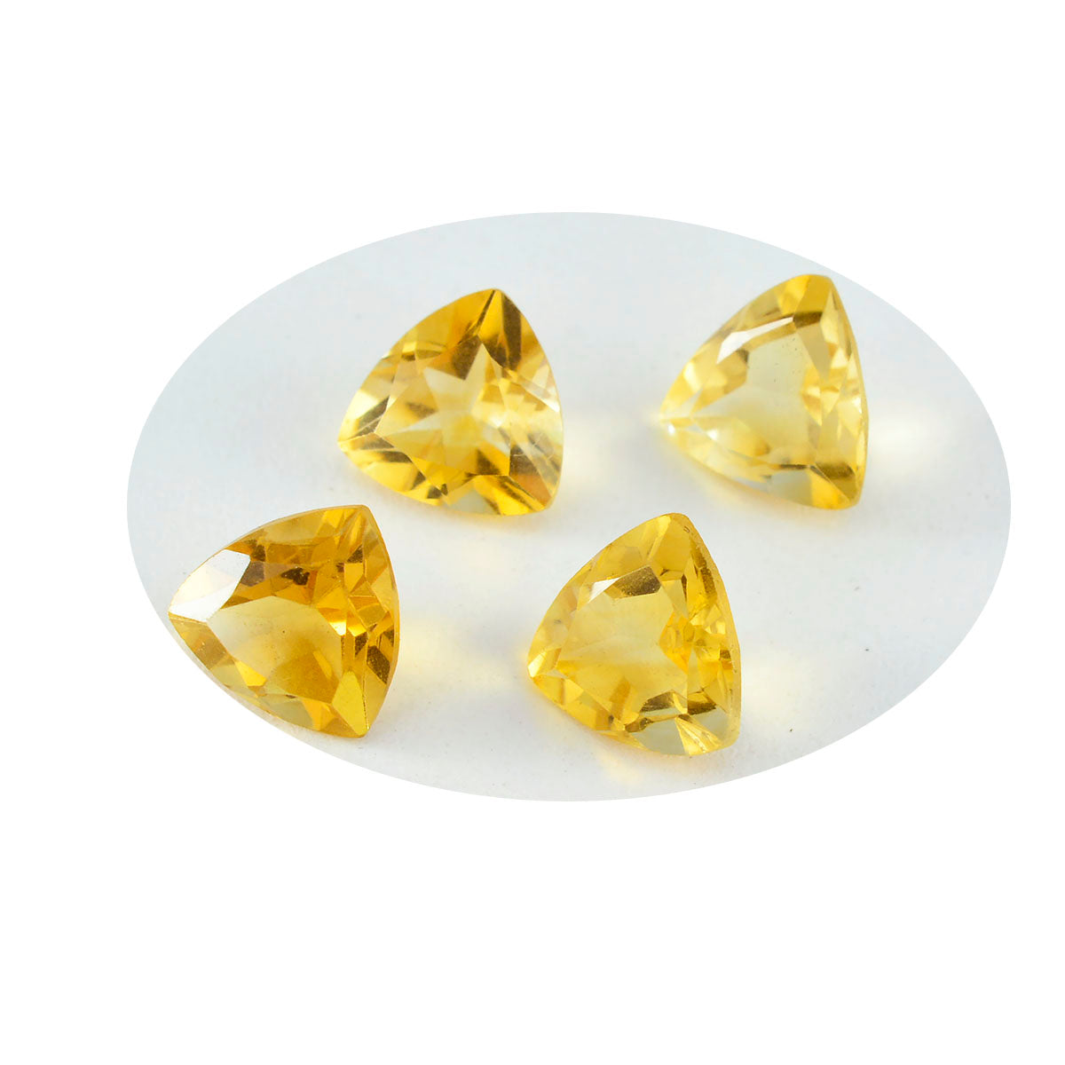 riyogems 1 pezzo di citrino giallo naturale sfaccettato da 7x7 mm a forma di trilione, gemma sciolta di bella qualità