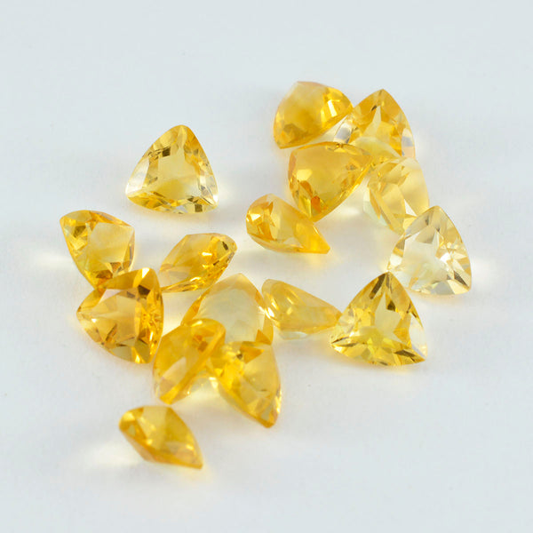 Riyogems 1PC Real Yellow Citrine Faceted 8x8 mm Trillion Shape great Quality Loose Gems