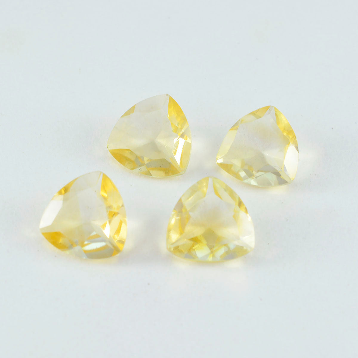 riyogems 1 pz genuino citrino giallo sfaccettato 12x12 mm trilioni di gemme di qualità dolce a forma di