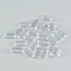 riyogems 1 st vit kristall kvarts cabochon 3x6 mm baguett form aaa kvalitet lös pärla