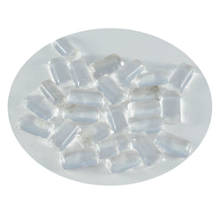 Riyogems – cabochon de quartz en cristal blanc, 4x8mm, en forme de baguette, pierres précieuses en vrac de qualité a +, 1 pièce