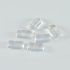 riyogems 1 st vit kristall kvarts cabochon 5x10 mm baguett form a+1 kvalitet lös sten