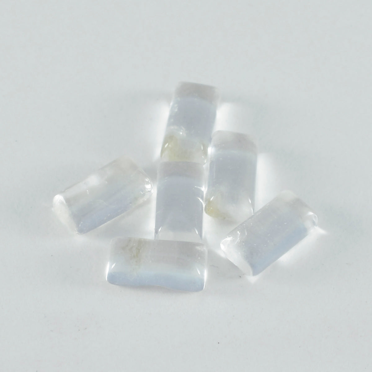 riyogems 1 st vit kristall kvarts cabochon 6x12 mm baguett form a1 kvalitet lös ädelsten