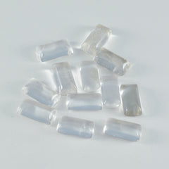 Riyogems 1PC White Crystal Quartz Cabochon 7x14 mm Baguett Shape Good Quality Gem