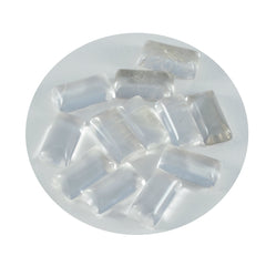 riyogems 1 шт., кабошон из белого кристалла кварца, 8x16 мм, форма багета, хорошее качество, драгоценные камни