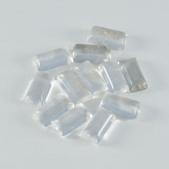 Riyogems 1PC White Crystal Quartz Cabochon 8x16 mm Baguett Shape Nice Quality Gems
