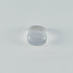 Riyogems 1PC White Crystal Quartz Cabochon 10x10 mm Cushion Shape nice-looking Quality Loose Gemstone