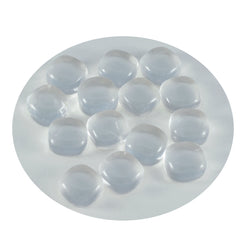 Riyogems 1 Stück weißer Kristallquarz-Cabochon, 6 x 6 mm, Kissenform, attraktiver Qualitätsedelstein
