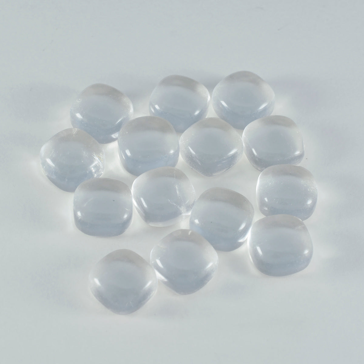Riyogems 1PC White Crystal Quartz Cabochon 6x6 mm Cushion Shape attractive Quality Gemstone