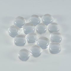 riyogems 1pc ホワイトクリスタルクォーツカボション 6x6 mm クッション形状魅力的な品質の宝石