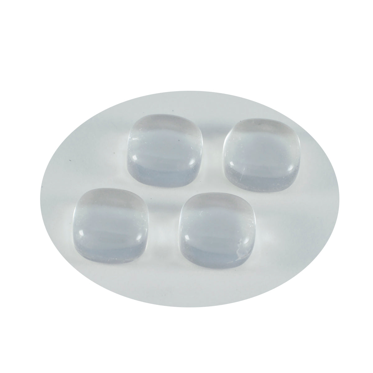 Riyogems, 1 pieza, cabujón de cristal de cuarzo blanco, 8x8mm, forma de cojín, gemas sueltas de buena calidad