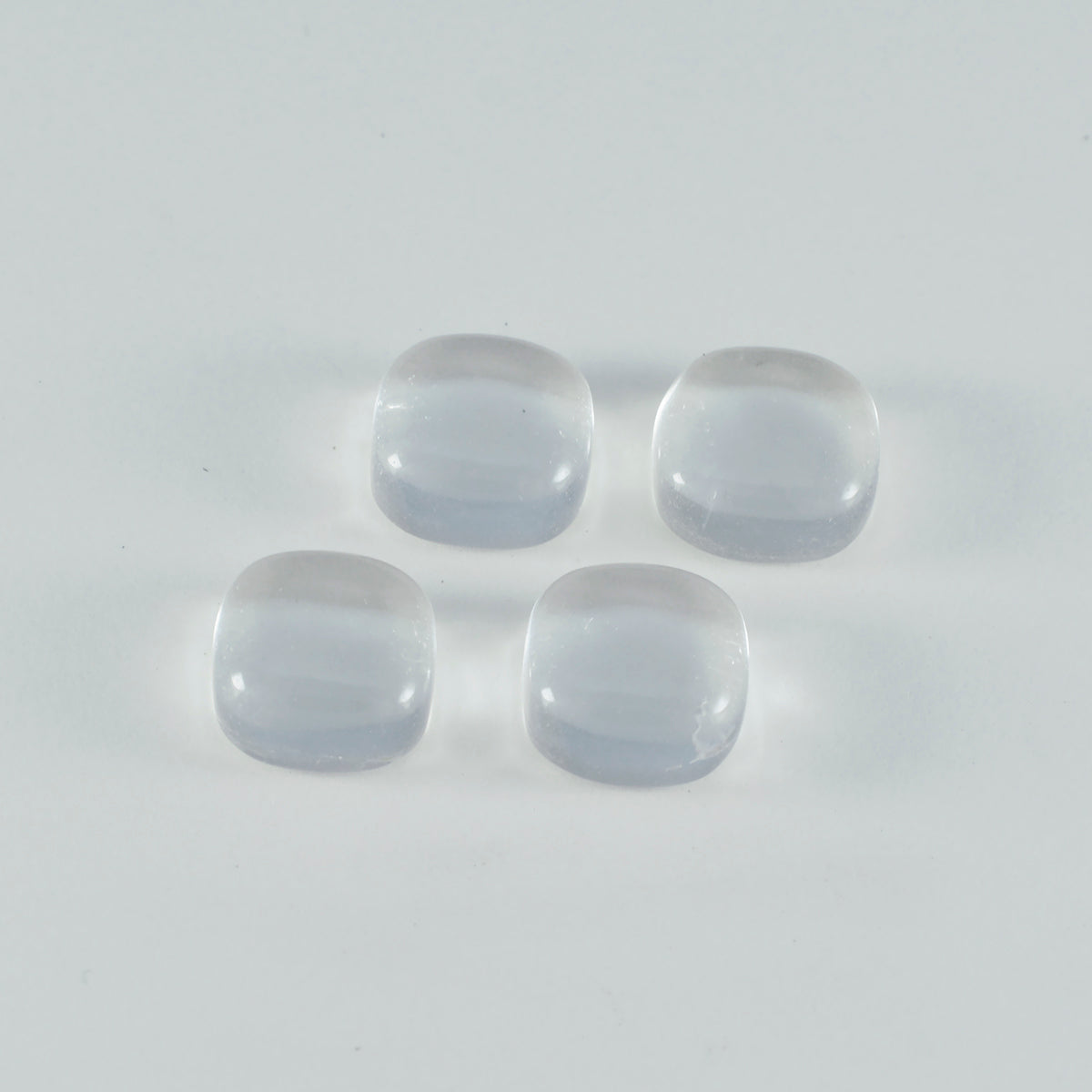 riyogems 1pc cabochon di quarzo di cristallo bianco 7x7 mm a forma di cuscino, gemma sciolta di ottima qualità