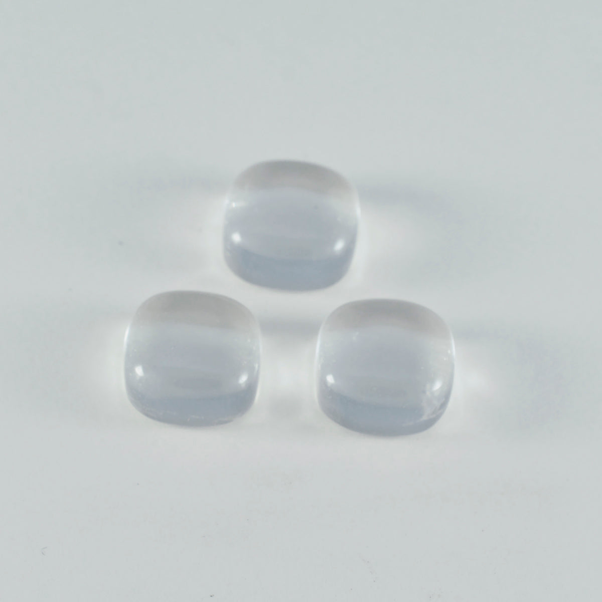 Riyogems 1PC White Crystal Quartz Cabochon 8x8 mm Cushion Shape handsome Quality Loose Gems