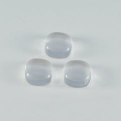Riyogems, 1 pieza, cabujón de cuarzo de cristal blanco, 9x9mm, forma de cojín, piedra suelta de buena calidad