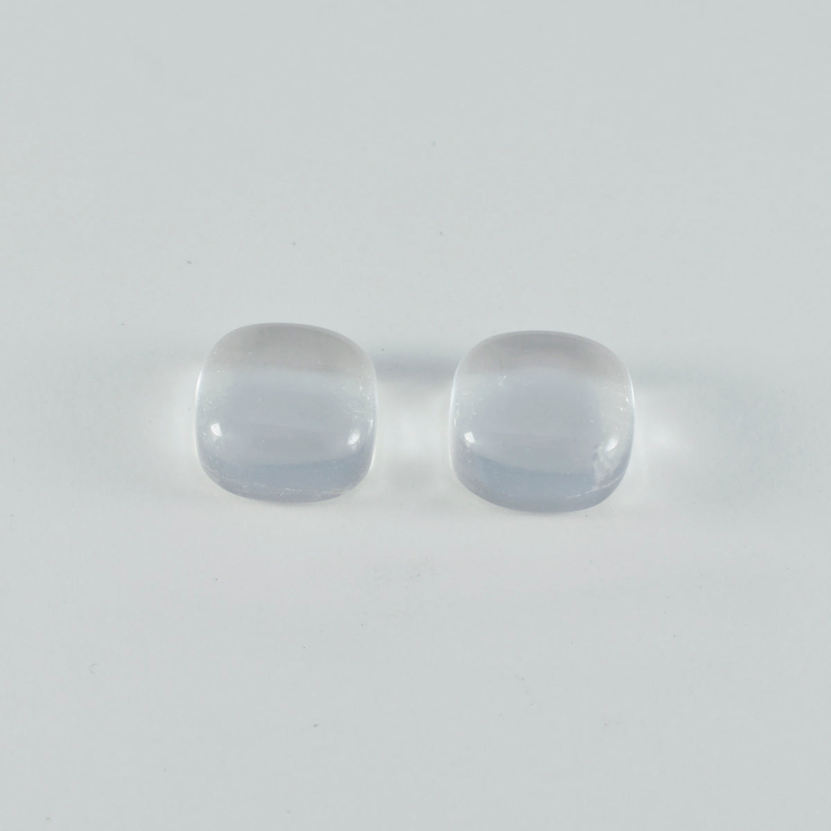 Riyogems 1 Stück weißer Kristallquarz-Cabochon, 9 x 9 mm, Kissenform, gut aussehender, hochwertiger loser Stein