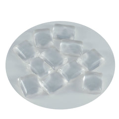 Riyogems 1 cabujón de cuarzo de cristal blanco de 10 x 14 mm, forma octágono, piedra preciosa suelta de calidad sorprendente