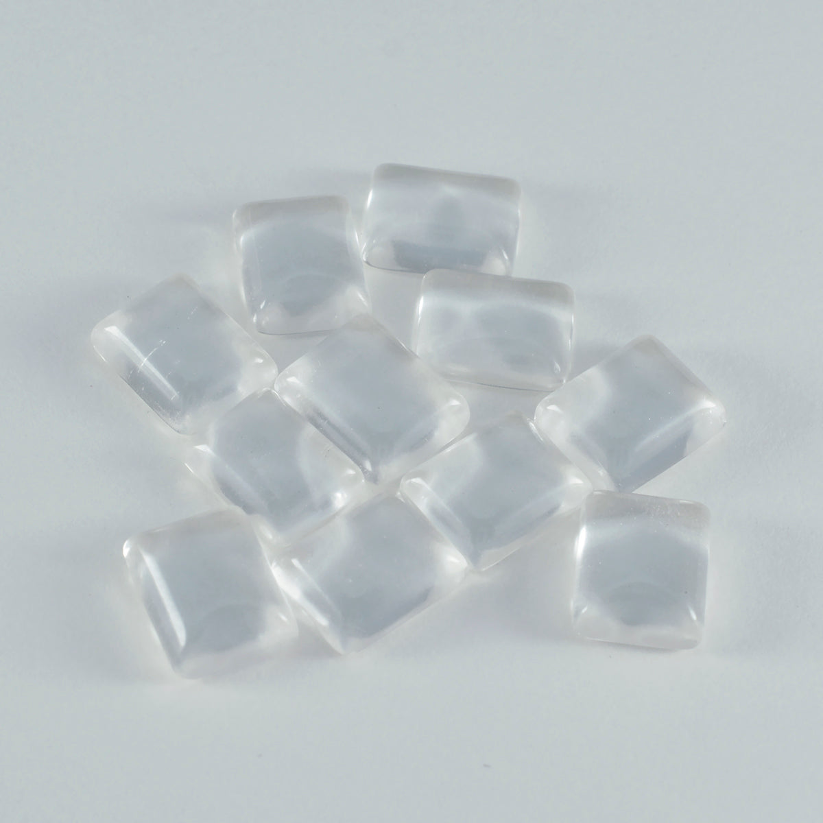 Riyogems 1PC White Crystal Quartz Cabochon 10x12 mm Octagon Shape fantastic Quality Loose Stone