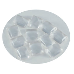 Riyogems 1 Stück weißer Kristallquarz-Cabochon, 10 x 14 mm, achteckige Form, verblüffende Qualität, loser Edelstein