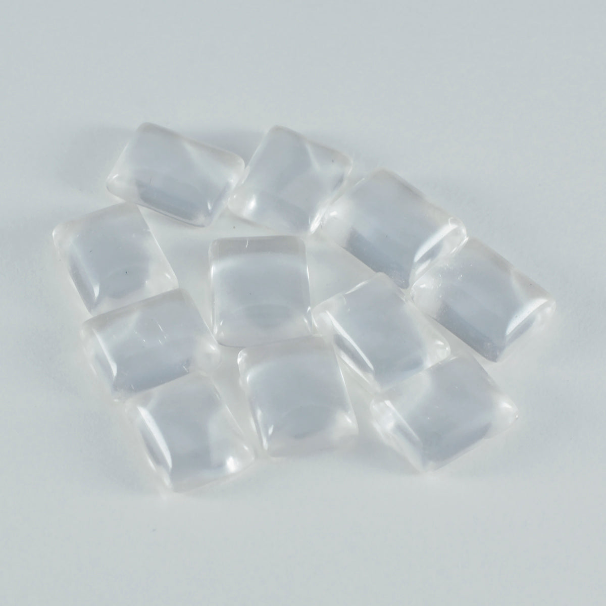 Riyogems 1pc cabochon de quartz en cristal blanc 10x14mm forme octogonale qualité surprenante pierre précieuse en vrac