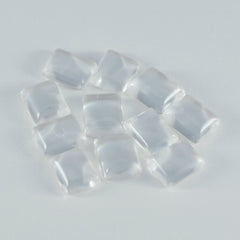Riyogems 1PC White Crystal Quartz Cabochon 10x14 mm Octagon Shape startling Quality Loose Gemstone