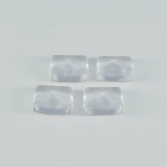 Riyogems 1 Stück weißer Kristallquarz-Cabochon, 12 x 16 mm, achteckige Form, wunderbarer Qualitäts-Edelstein