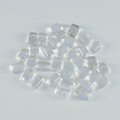 Riyogems 1PC White Crystal Quartz Cabochon 5x7 mm Octagon Shape pretty Quality Gems