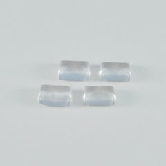 Riyogems 1PC White Crystal Quartz Cabochon 6x8 mm Octagon Shape astonishing Quality Stone