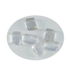 Riyogems 1PC White Crystal Quartz Cabochon 7x9 mm Octagon Shape lovely Quality Gemstone