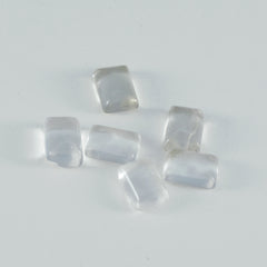 Riyogems 1PC White Crystal Quartz Cabochon 7x9 mm Octagon Shape lovely Quality Gemstone