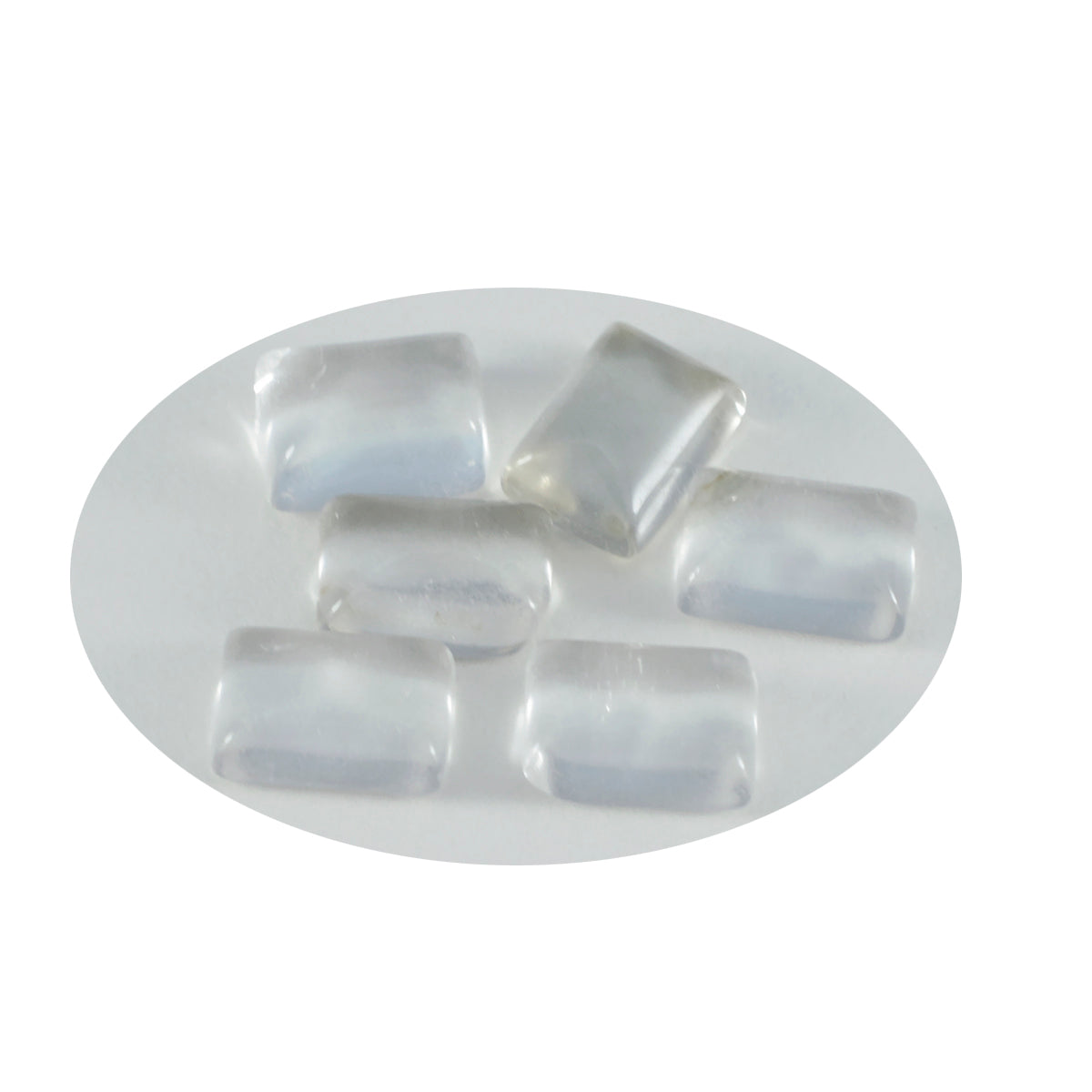 Riyogems 1PC White Crystal Quartz Cabochon 8x10 mm Octagon Shape handsome Quality Loose Gem