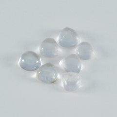 Riyogems 1 cabochon de quartz en cristal blanc en forme de cœur 10 x 10 mm, une pierre précieuse en vrac de qualité