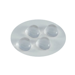 Riyogems 1 Stück weißer Kristallquarz-Cabochon, 11 x 11 mm, Herzform, Edelstein in AA-Qualität