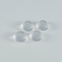 Riyogems 1 pieza cabujón de cuarzo cristal blanco 12x12mm forma de corazón gemas de calidad AAA