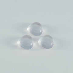riyogems 1pc ホワイト クリスタル クォーツ カボション 12x12 mm ハートシェイプ aaa 品質の宝石