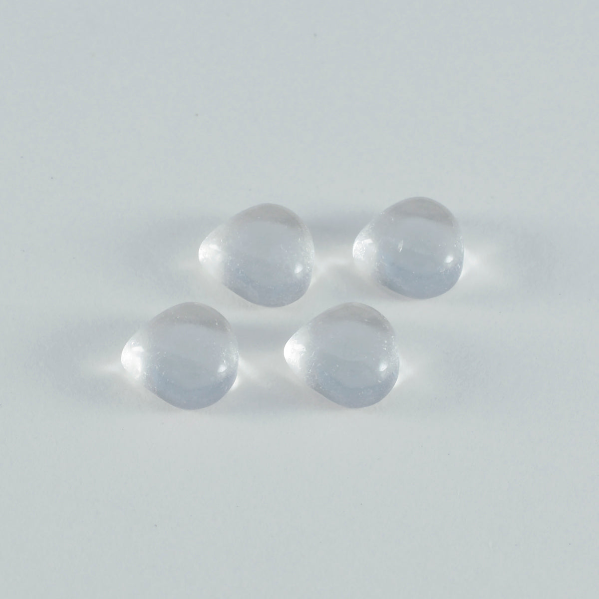Riyogems 1PC White Crystal Quartz Cabochon 13x13 mm Heart Shape A+ Quality Stone