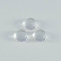 Riyogems 1PC White Crystal Quartz Cabochon 15x15 mm Heart Shape A1 Quality Loose Gem