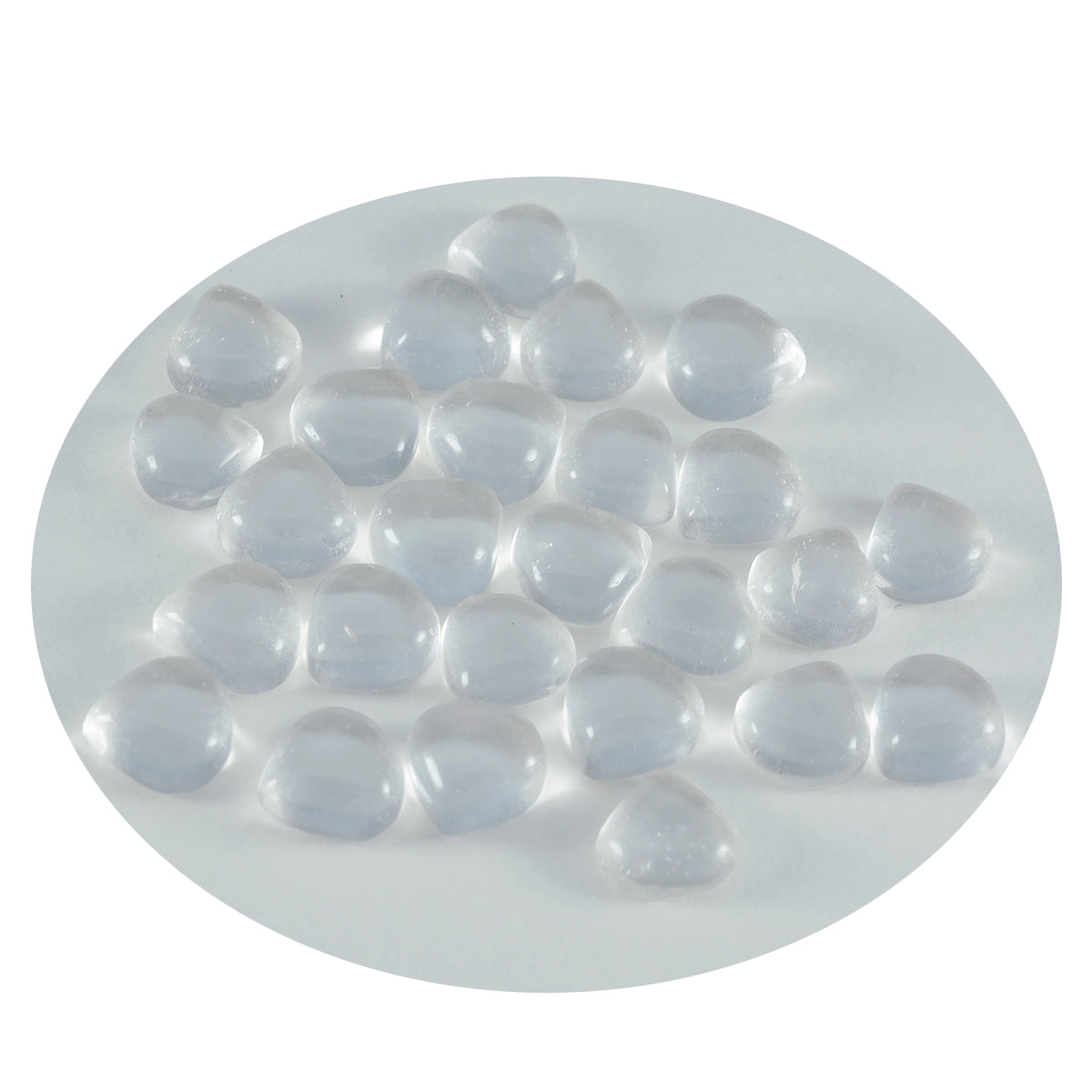 Riyogems 1 Stück weißer Kristallquarz-Cabochon, 4 x 4 mm, Herzform, süße Qualitätsedelsteine