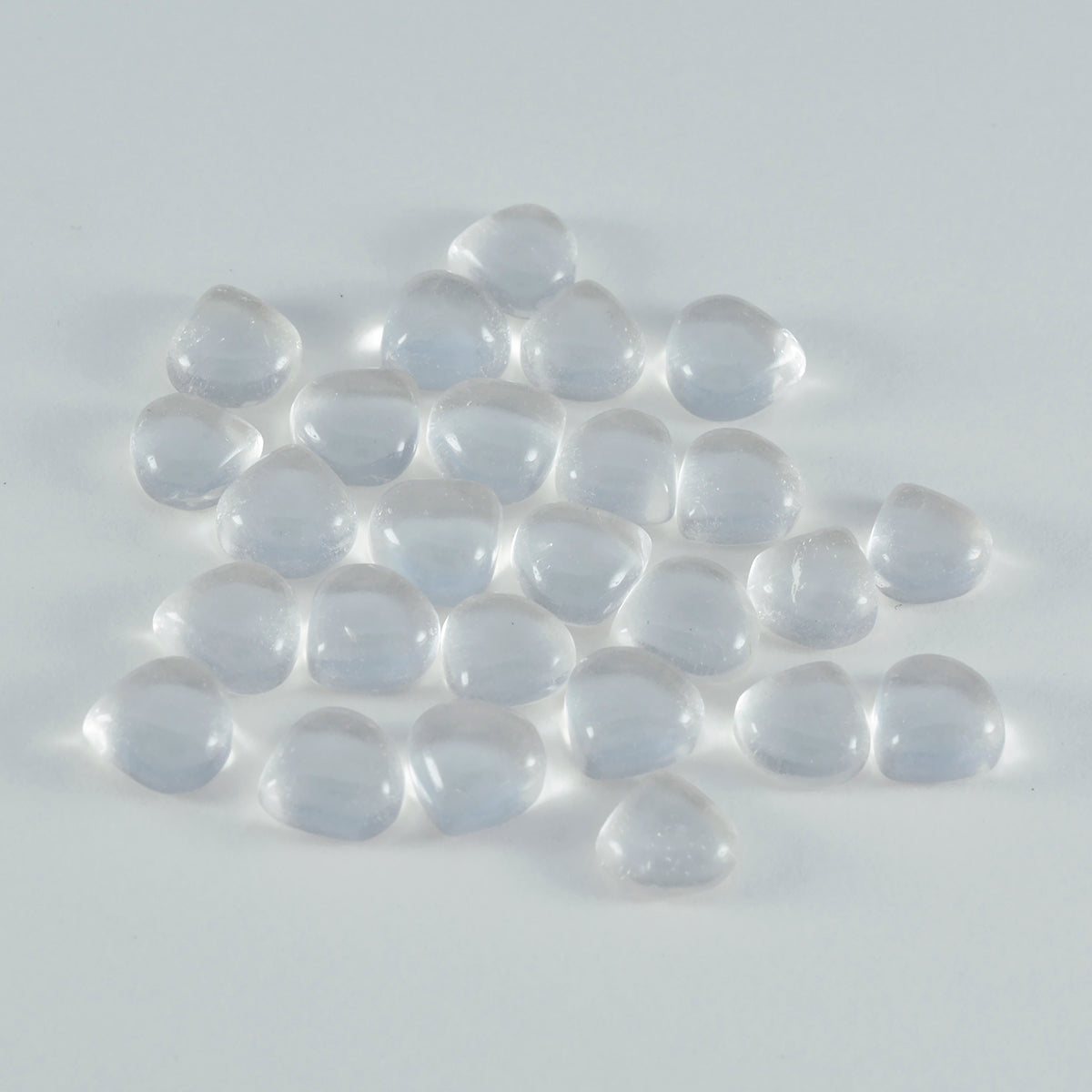 Riyogems 1PC White Crystal Quartz Cabochon 4x4 mm Heart Shape sweet Quality Gems