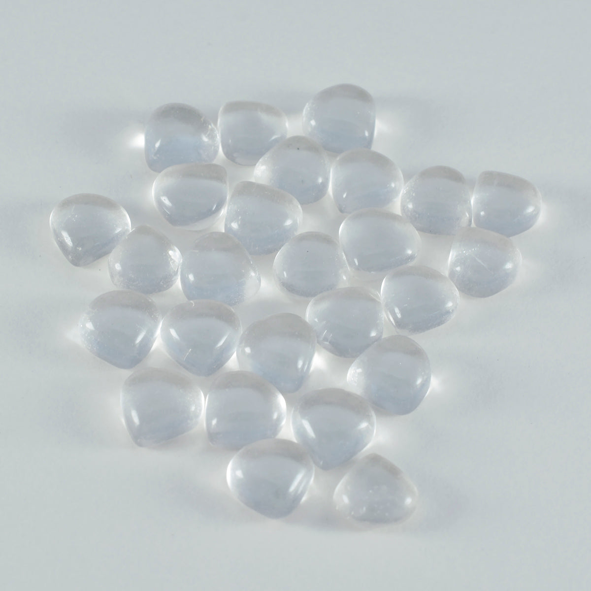 Riyogems 1 Stück weißer Kristallquarz-Cabochon, 5 x 5 mm, Herzform, Stein von hervorragender Qualität