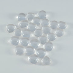 Riyogems 1PC White Crystal Quartz Cabochon 5x5 mm Heart Shape superb Quality Stone