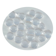 Riyogems 1 Stück weißer Kristallquarz-Cabochon, 6 x 6 mm, Herzform, toller Qualitäts-Edelstein