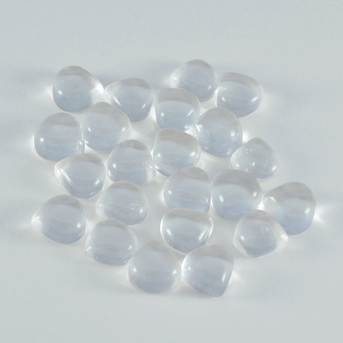riyogems 1 st vit kristall kvarts cabochon 6x6 mm hjärtform grym kvalitetsädelsten